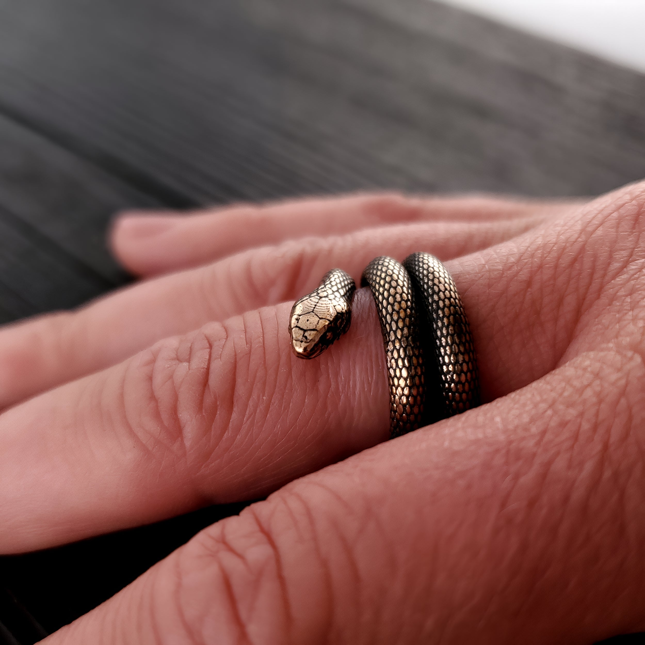 Colubrid Snake Wrap Ring - Moon Raven Designs