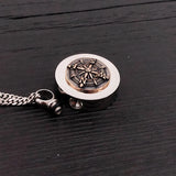Compass Rose Cremation Necklace – Bronze Memorial Urn Pendant