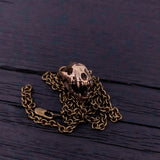 Wolverine Skull Necklace in Solid Bronze Wolverine Skull Pendant Wolverine Skull Jewelry