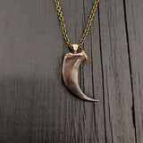 Large metal claw pendant on chain, polished detail | Moon Raven