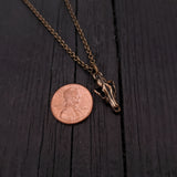 Tiny Grey Wolf Skull Charm Necklace - Moon Raven Designs 