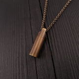Dog Paw Print Tear Drop Cremation Ash Urn Necklace - Solid Bronze - Custom Engraved Personalised Mourning Pet Urn