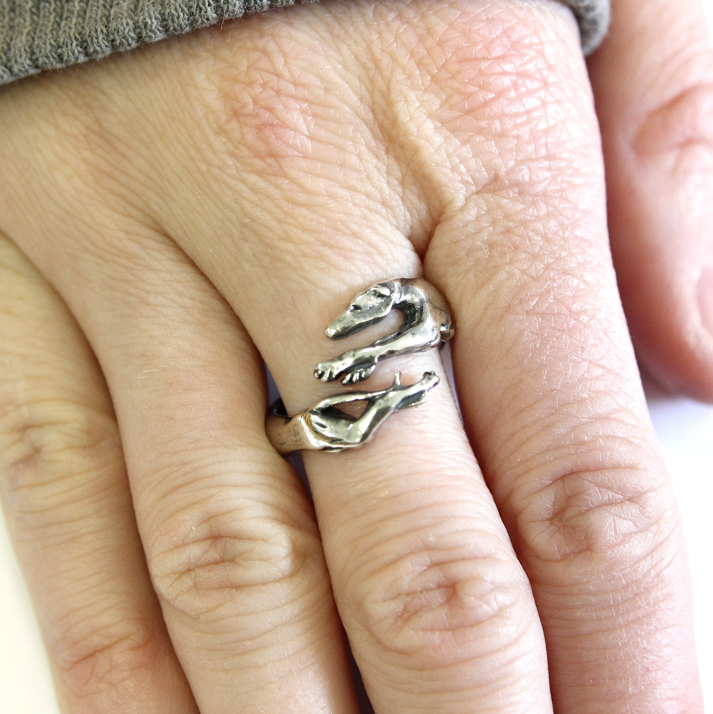 Greyhound Ring in Solid Sterling Silver Greyhound Ring Greyhound Dog Jewelry