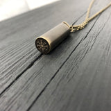 Viking Aegishjalmur Cremation Necklace – Brass Memorial Urn Pendant