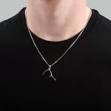 Grim Reaper Scythe Pendant Necklace in Solid 925 Sterling Silver - Unisex Jewelry Gift - Multiple Chain Lengths