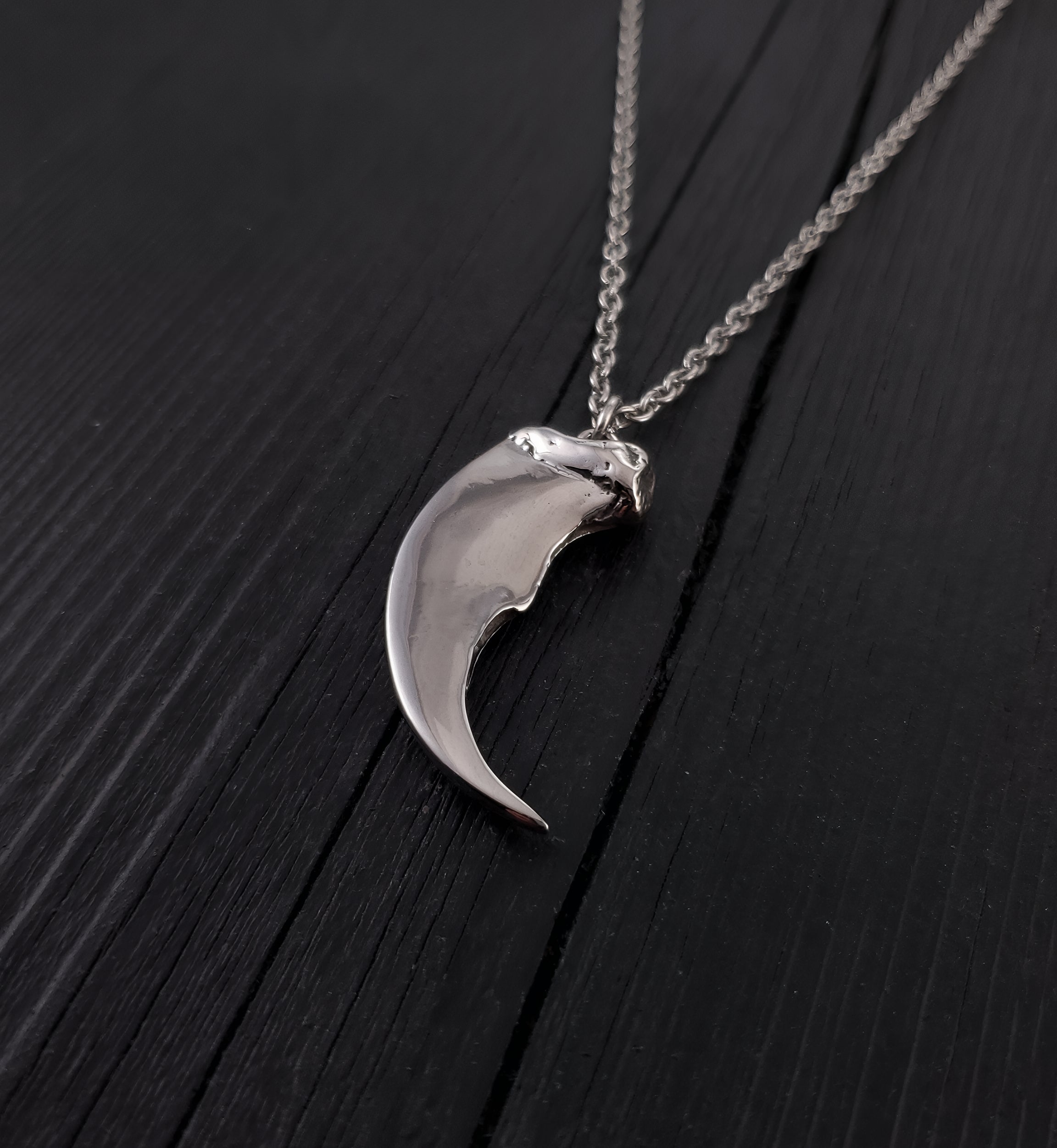 Large Bear Claw Pendant Necklace - Solid 925 Sterling Silver - Bear Claw Statement Piece - Life Size Bear Claw Gift For Him - Gift For Her