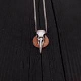 Raven Skull Necklace - Solid Cast 925 Sterling Silver - Polished Finish - Unisex Bird Skull Gift For Him or Her - Multiple Chain Options