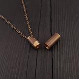 Dog Paw Print Tear Drop Cremation Ash Urn Necklace - Solid Bronze - Custom Engraved Personalised Mourning Pet Urn