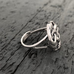 Auryn Snake Ring - .925 Sterling Silver - Polished Oxidized Finish - Adjustable Band - Ouroboros Neverending Story Jewelry Gift - Moon Raven Designs