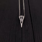 Raven Skull Necklace - Solid Cast 925 Sterling Silver - Polished Finish - Unisex Bird Skull Gift For Him or Her - Multiple Chain Options