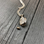 Turtle Shell Cremation Urn Necklace  in Solid Sterling SilverTerrapin Bereavement Memorial Gift