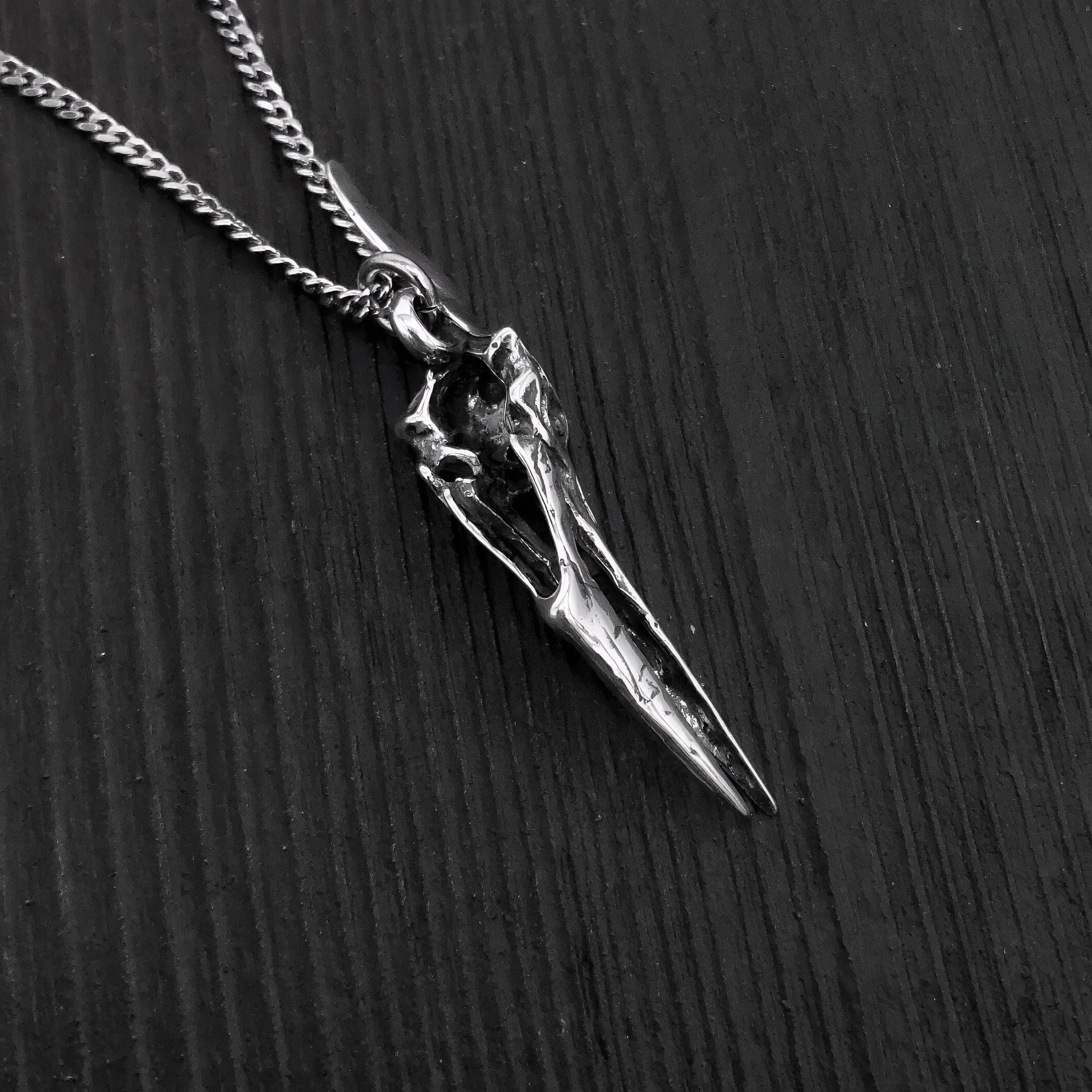 Pterodactyl Skull in Solid Sterling Silver Pterosaur - Rare and Unique Dinosaur Jewelry Pternodon