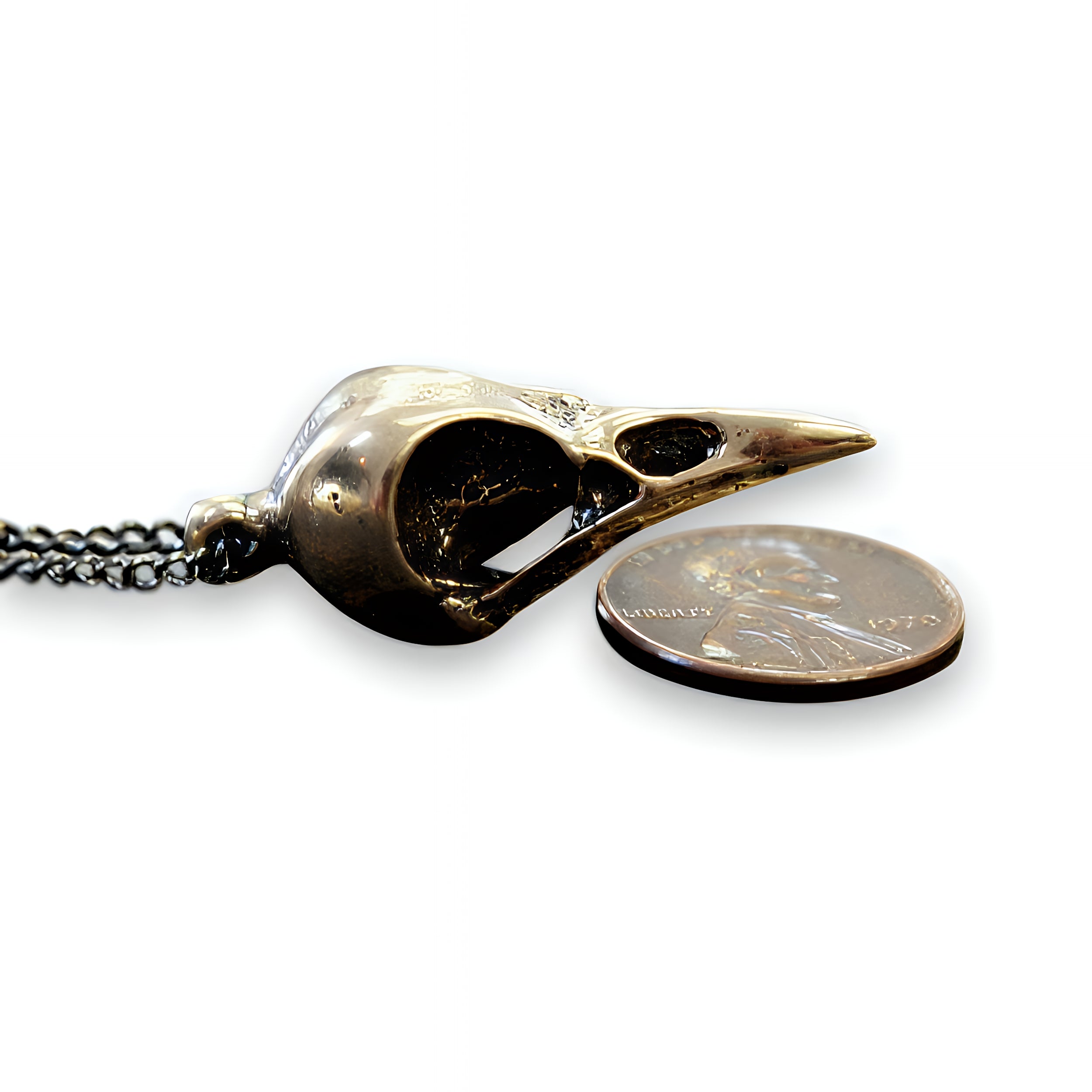 Crow Skull Pendant Necklace - Moon Raven Designs