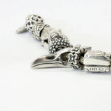 Raven Skull Charm - Solid Sterling Silver European Bead, Pandora Compatible