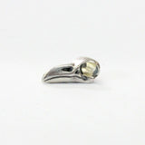 Raven Skull Charm - Solid Sterling Silver European Bead, Pandora Compatible