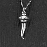 Italian Horn Necklace Sterling Silver