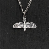 Raven Pendant Necklace – Sterling Silver Soaring Bird Jewelry by Moon Raven Designs