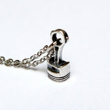 Piston Rod Necklace Sterling Silver Pendant - Industrial Style Automotive Jewelry Gift