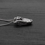 Alligator Skull Necklace - Sterling Silver 3D Pendant by Moon Raven Designs