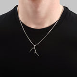 Sterling Silver Pendant Grim Reaper Necklace - Dark Gothic Silver Scythe Jewelry
