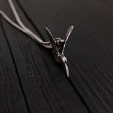 Sterling Silver Necklace - Hummingbird Pendant With Delicate 3D Bird Charm