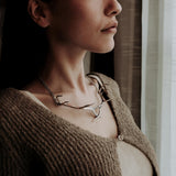 Elk Antler Necklace in Solid Sterling Silver