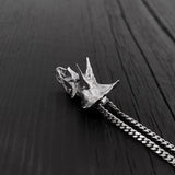 Triceratops Skull Pendant Sterling Silver Necklace - Detailed Dinosaur Jewelry Charm