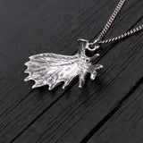 Moose Antler Necklace – Sterling Silver Rustic Style Animal Pendant Jewelry