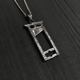 French Guillotine Necklace - Handcrafted 3D Guillotine Pendant in Solid Bronze
