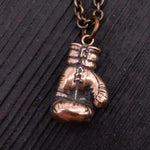 Boxing Glove Charm Pendant Necklace - Solid Cast Bronze - Polished Oxidized Finish - Multiple Chain Lengths Available