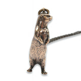Otter Pendant Necklace – Hand Carved Standing Otter Charm Bronze Jewelry