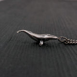 Humpback Whale Necklace – Sterling Silver Marine Life Pendant, Hand Cast Charm
