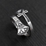 Sterling Silver Ankh Ring – Ancient Egyptian Eternal Life Band by Moon Raven Designs