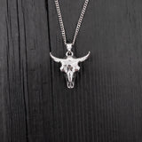 Silver Bison Necklace – Handcrafted Sterling Silver Jewelry With Bison Skull Pendant