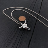 Silver Bison Necklace – Handcrafted Sterling Silver Jewelry With Bison Skull Pendant