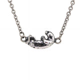 Sterling Silver Otter Pendant - Hand Polished Wildlife Jewelry Gift by Moon Raven Designs