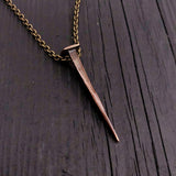 Vampire Nail Necklace - Handcrafted Gothic Bronze Pendant Necklace by Moon Raven Designs