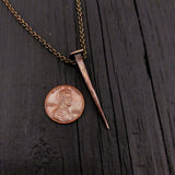Vampire Nail Necklace - Handcrafted Gothic Bronze Pendant Necklace by Moon Raven Designs