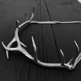 Elk Antler Necklace in Solid Sterling Silver