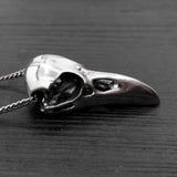 Raven Skull Necklace - Detailed Raven Pendant With Patina Effect Bronze Necklace