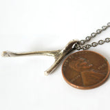 Wish Bone Necklace - Handcrafted Oxidized Silver Pendant by Moon Raven Designs
