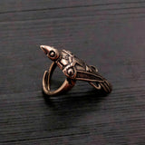 Viking Talon Ring – Adjustable Bypass Norse Raven Jewelry with Double Talisman Design