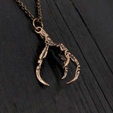 Raven Claw Necklace – Hand Crafted Bronze Claw Pendant by Moon Raven Designs