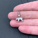 Grizzly Bear Necklace - Sterling Silver Skull Pendant with Oxidized Finish