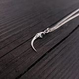 Rattlesnake Fang Necklace - Sterling Silver Viper Fang Pendant by Moon Raven Designs