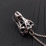 Velociraptor Skull Pendant - Stainless Steel Necklace With Miniature Dinosaur Charm