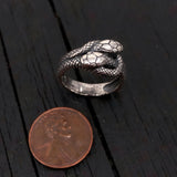 Twin Snake Ring – Handcrafted Sterling Silver Band With Realistic Serpent Design