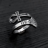 Sterling Silver Ankh Ring – Ancient Egyptian Eternal Life Band by Moon Raven Designs
