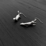 Diving Sea Otter Earrings – Sterling Silver Animal Jewelry by Moon Raven Designs