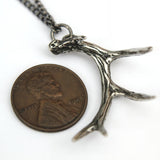 Deer Antler Necklace – Rustic Antler Pendant Necklace by Moon Raven Designs